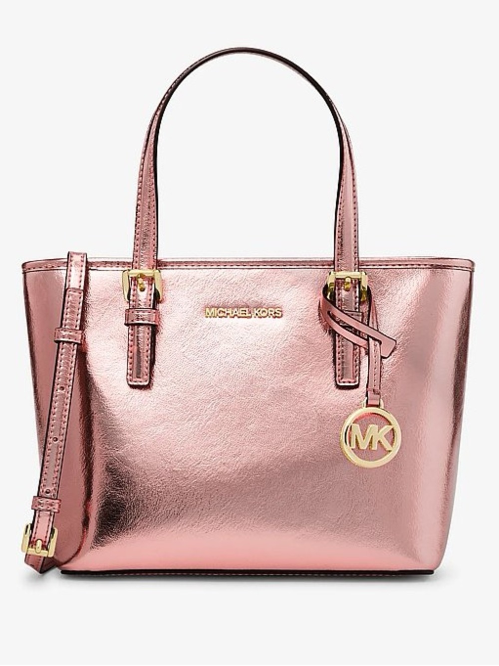 Michael Kors Jet Set Travel XS Primrose Metallic Convertible Tote